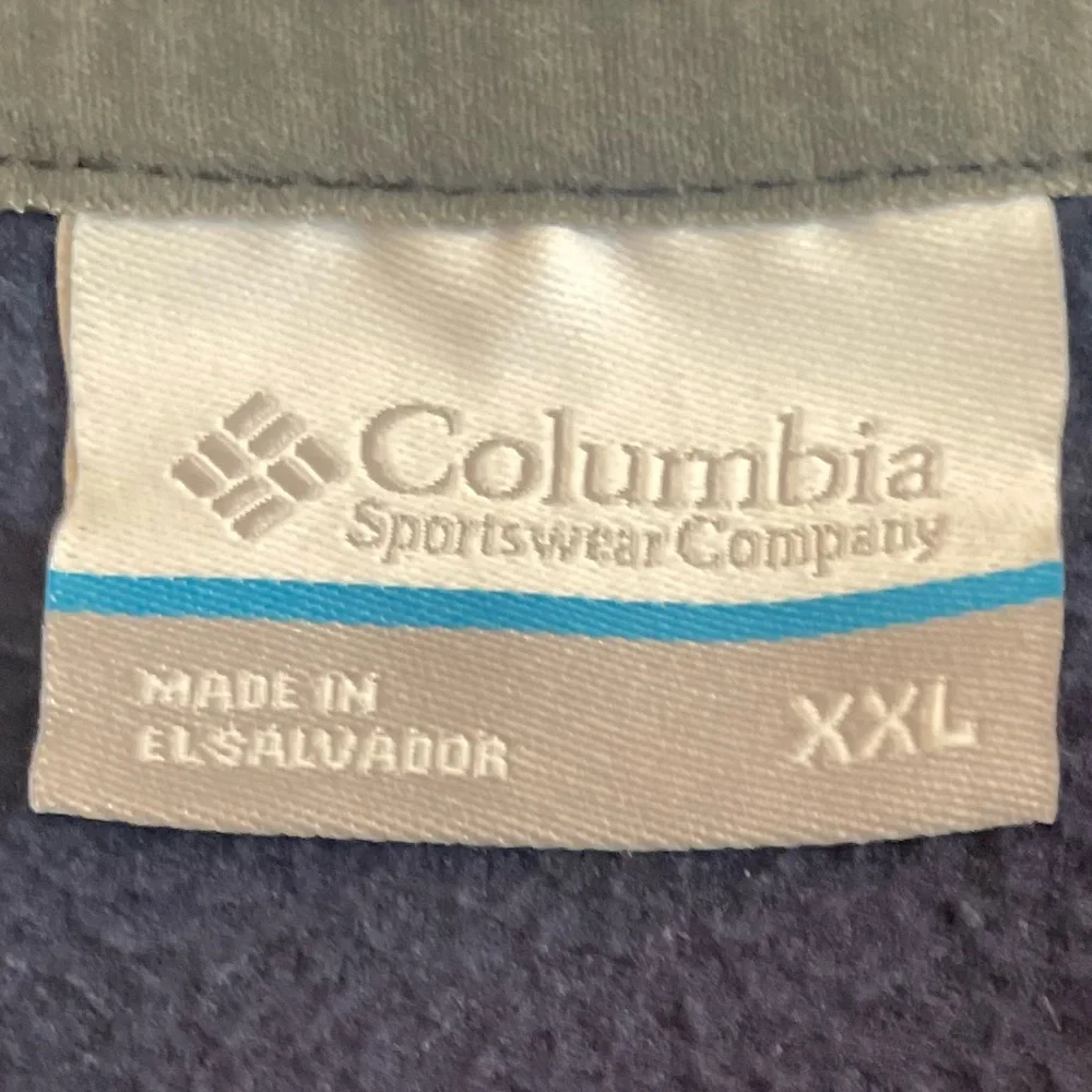 Columbia Fleece Lined Hooded All Season Performance Jacket Navy Blue & Gray